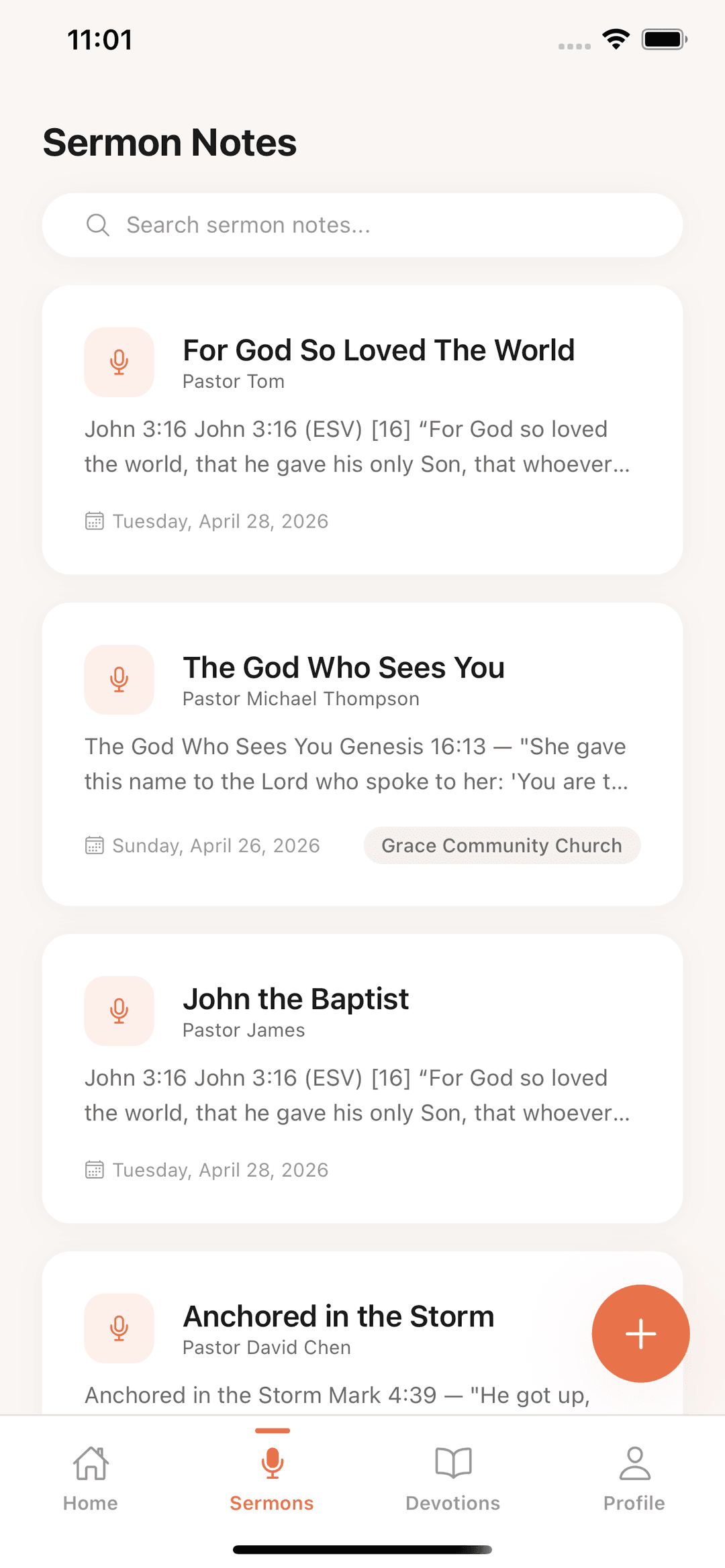 Church Notes SOAP devotion editor on iPhone Pro Max